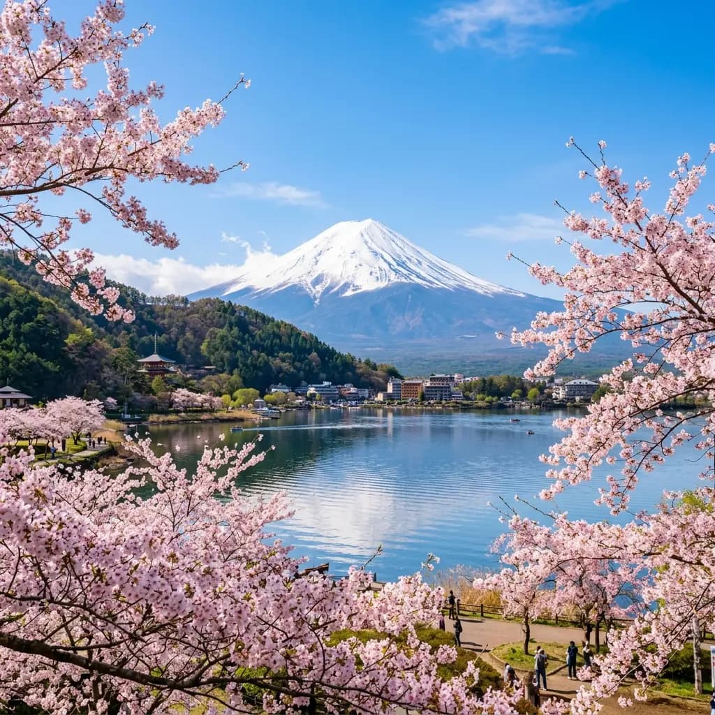 Mount Fuji and Japan Sakura Landscape